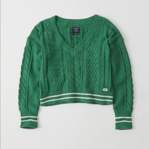 Abercrombie cable v neck sweater